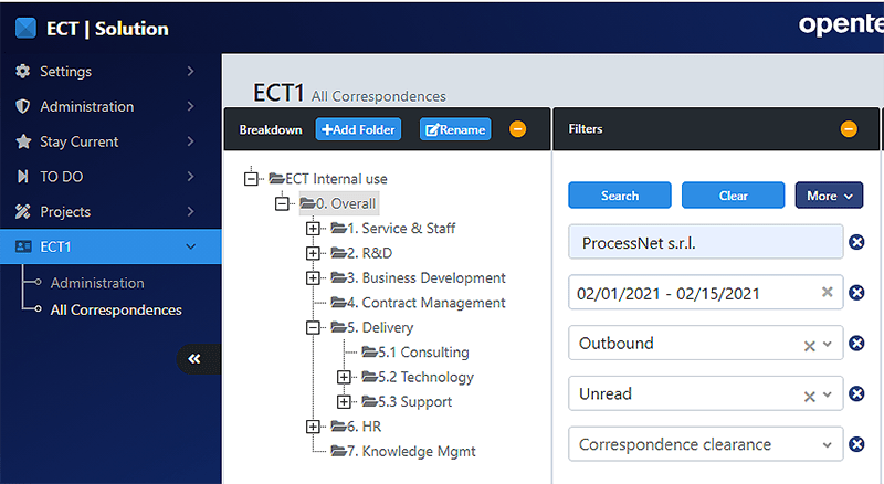 Electronic Correspondence Tracking